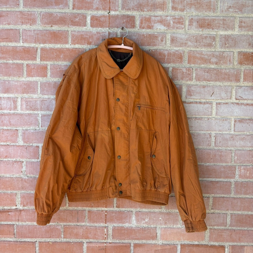 Dunhill Bomber‎ Jacket Men's L Burnt orange Cotton Resin made in Portugal